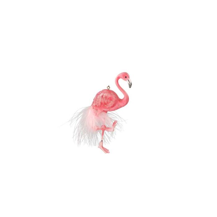 Gisela Graham Pink Resin/Feather Flamingo-2
